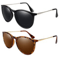 LINVO Sonnenbrille Damen Polarisiert Retro Runde Vintage Designer Stil UV400 Schutz
